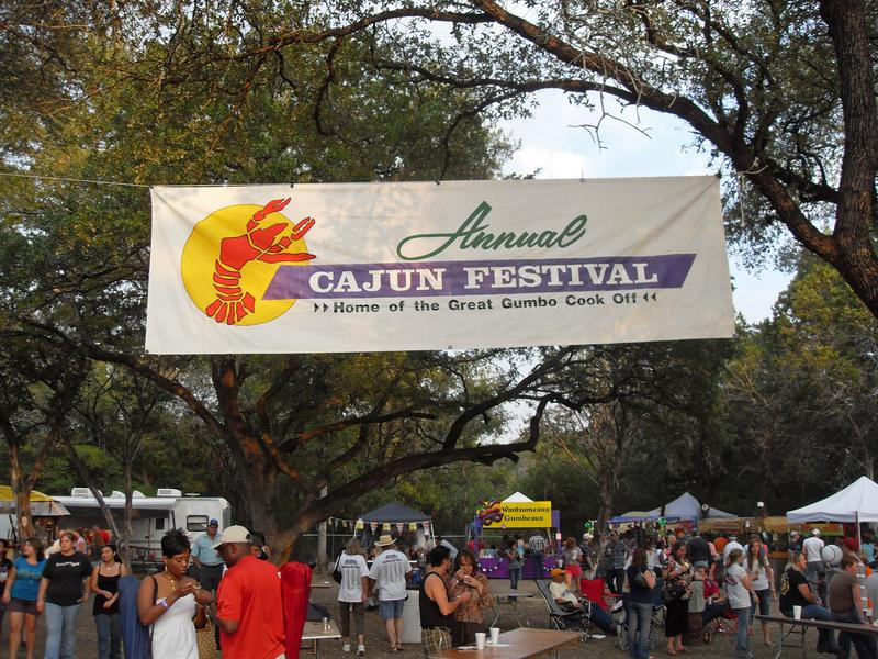 Cajun Festival banner over the gumbo cook-off grounds